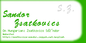 sandor zsatkovics business card